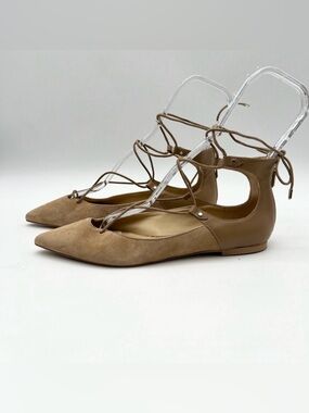 Sam Edelman Rosie Flats Pointed Toe Gladiator Lace-Up Vegan Faux Suede Size 8.5